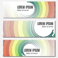 Set of colorful abstract header banners with curved lines and place for text. Vector backgrounds for web design.