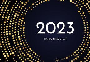 2023 feliz año nuevo de patrón de brillo dorado vector