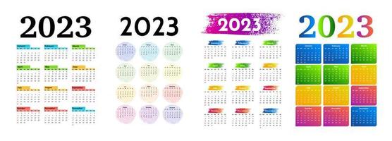 calendario para 2023 aislado en un fondo blanco vector