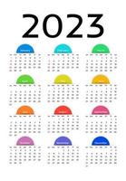 calendario para 2023 aislado en un fondo blanco vector