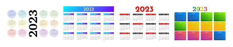 Calendar for 2023 isolated on a white background vector