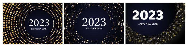 2023 Happy New Year of gold glitter pattern vector