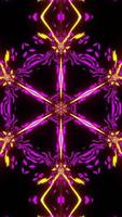 Vj Loop Purple Neon kaleidoscope. Vertical looped video