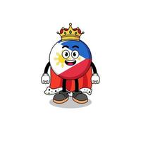 ilustración de la mascota del rey de la bandera de filipinas vector