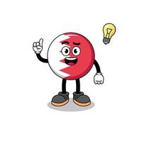 bahrain flag cartoon with get an idea pose vector