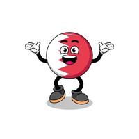 bahrain flag cartoon searching with happy gesture vector