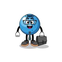 blueberry mascot as a businessman vector