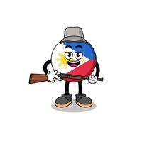 Cartoon Illustration of philippines flag hunter vector