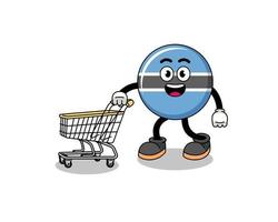 Cartoon of botswana holding a shopping trolley vector