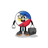 philippines flag mascot as a businessman vector