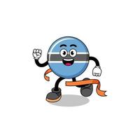 Mascot cartoon of botswana running on finish line vector