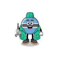 Illustration of botswana mascot as a surgeon vector