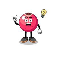 cranberry cartoon with get an idea pose vector