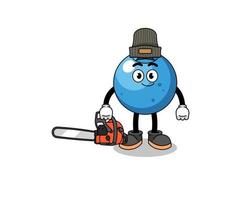 blueberry illustration cartoon as a lumberjack vector