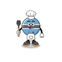 ilustración de la mascota del chef de botswana vector