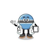 Cartoon mascot of botswana doctor vector