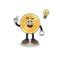 swiss franc cartoon with get an idea pose vector