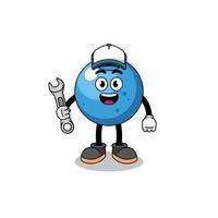 blueberry illustration cartoon as a mechanic vector