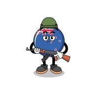 Cartoon of new zealand flag soldier vector