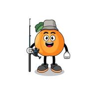 Mascot Illustration of apricot fisherman vector