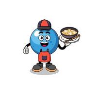 Illustration of blueberry as an asian chef vector