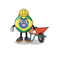 brazil flag cartoon as a contractor vector