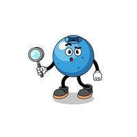 Mascot of blueberry searching vector