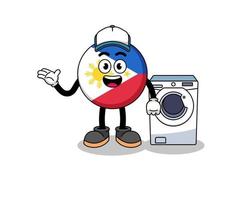 philippines flag illustration as a laundry man vector