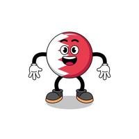 bahrain flag cartoon with surprised gesture vector
