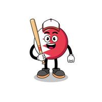 bahrain flag mascot cartoon as a baseball player vector