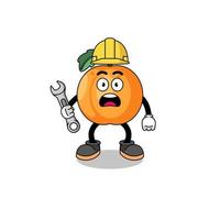 Character Illustration of apricot with 404 error vector