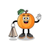 Cartoon of apricot shopping vector