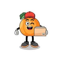 apricot mascot cartoon as an courier vector