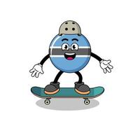 botswana mascot playing a skateboard vector