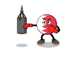 ilustración, de, bandera de bahrein, boxeador vector