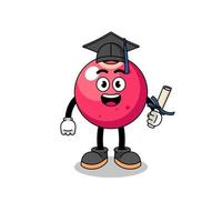 cranberry mascot with graduation pose vector