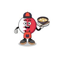 Illustration of bahrain flag as an asian chef vector