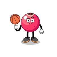 ilustración de arándano como jugador de baloncesto vector
