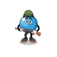 Cartoon of blueberry soldier vector