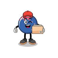 new zealand flag mascot cartoon as an courier vector