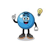 blueberry cartoon with get an idea pose vector