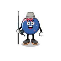 Mascot Illustration of new zealand flag fisherman vector