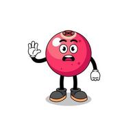 cranberry cartoon illustration doing stop hand vector