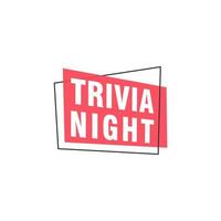 Trivia Night labels banners vector ribbon design template. Banner sale tag. Market special offer discount label