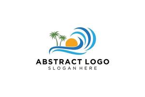 Abstract water wave splash logo symbol and icon design. vector