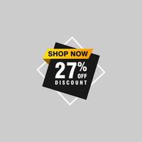 27 discount, Sales Vector badges for Labels, , Stickers, Banners, Tags, Web Stickers, New offer. Discount origami sign banner.