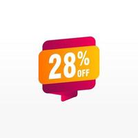 28 discount, Sales Vector badges for Labels, , Stickers, Banners, Tags, Web Stickers, New offer. Discount origami sign banner.