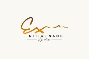 Initial EX signature logo template vector. Hand drawn Calligraphy lettering Vector illustration.