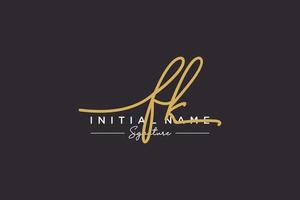 Initial FK signature logo template vector. Hand drawn Calligraphy lettering Vector illustration.