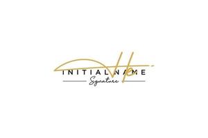 Initial HE signature logo template vector. Hand drawn Calligraphy lettering Vector illustration.